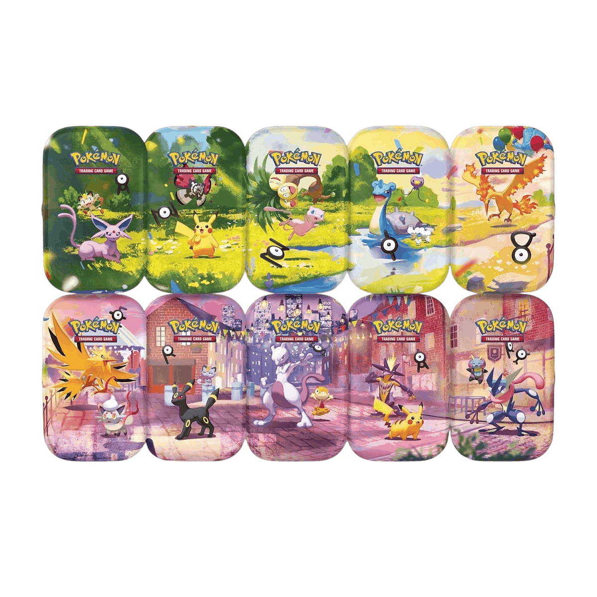 Pokémon TCG 30th Celebration Mini Tin with collectible anniversary artwork, 2 booster packs and Pokémon art card